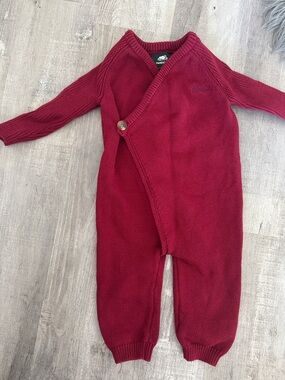 Roots baby Maroon Knit One-Piece Romper 6-12m